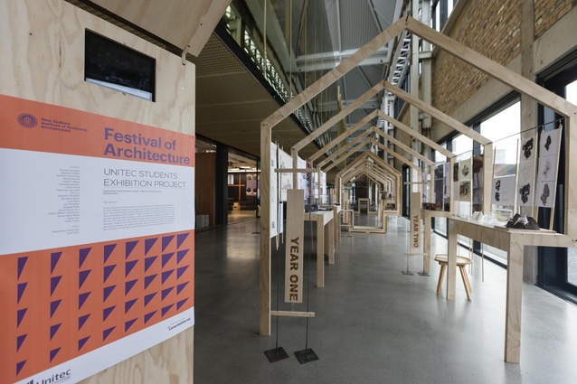 Unitec architecture student exhibition in conjunction with Women in Fabrication, installed at Warren & Mahoney.