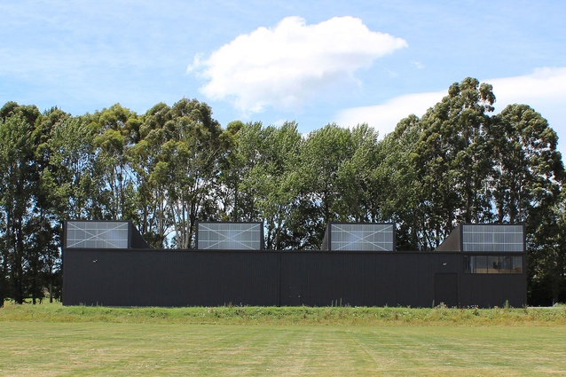 Public Architecture category finalist: Bullets & Balls (Nelson Cricket and Nelson Rifle Associations Practice Facility) by Irving Smith Architects.