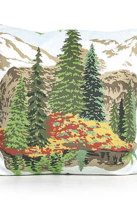 Alpine Splendor cushion by Rachel Carley Design | $353 from <a
href="https://shop.tessuti.co.nz/products/alpinesplendercushion60x60" target="_blank"><u>tessuti.co.nz</u></a>.