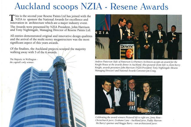 Maggie Barry was the "non-architectural juror" for the 1992 Architecture Awards, with Andrew Patterson picking up a gong for Knight House and Jon Craig awards convenor.